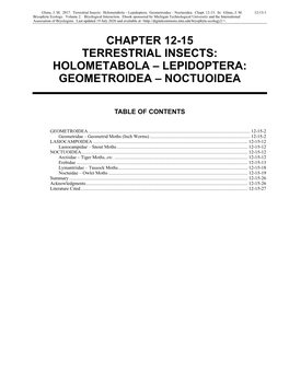Volume 2, Chapter 12-15: Terrestrial Insects: Holometabola