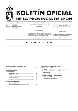 Boletín Oficial De La Provincia De León