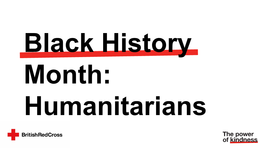 Black History Humanitarian Stories