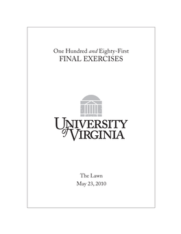 Class of 2010 Finals Program