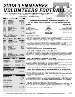 2008 Game Notes:2007 Game Notes.Qxd.Qxd