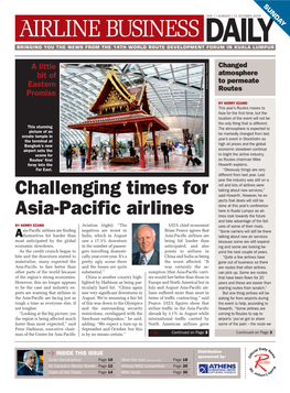 Challenging Times for Asia-Pacific Airlines