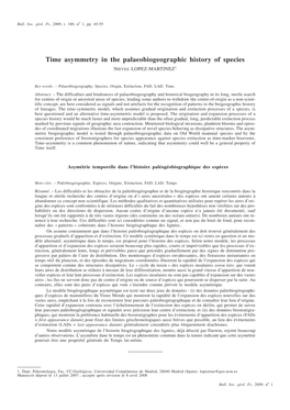 Time Asymmetry in the Palaeobiogeographic History of Species