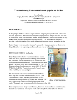 Troubleshooting Extatosoma Tiaratum Population Decline