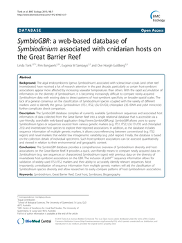 A Web-Based Database of Symbiodinium