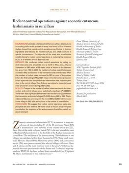 Rodent Control Operations Against Zoonotic