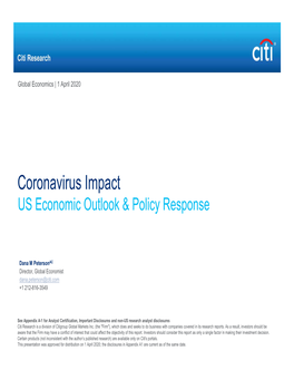 Coronavirus Impact US Economic Outlook & Policy Response