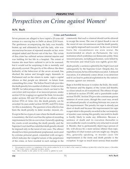 Perspectives on Crime Against Women1