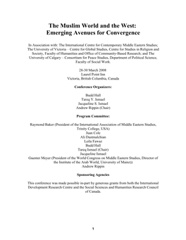 The Muslim World and the West: Emerging Avenues for Convergence