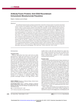 Anti-CD22 Recombinant Immunotoxin Moxetumomab Pasudotox