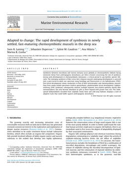 The Rapid Development of Symbiosis in Newly Settled, Fast-Maturing Chemosymbiotic Mussels in the Deep Sea