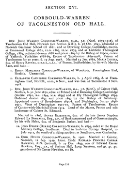Corbould-Warren of Tacolneston Old Hall