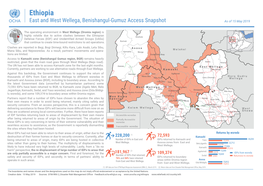 Ethiopia East and West Wellega, Benishangul-Gumuz Access Snapshot DRAFT As of 15 May 2019