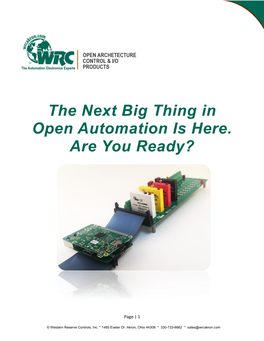 The Next Big Thing in Open Automation Is Here. Are You Ready?