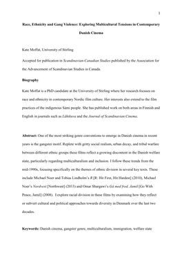 Race, Ethnicity and Gang Violence: Exploring Multicultural Tensions in Contemporary