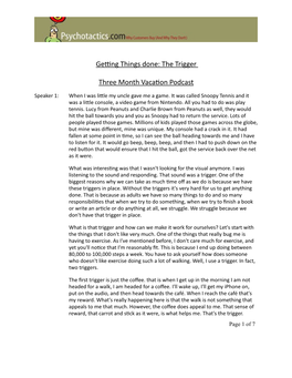 Getting Things Done: the Trigger