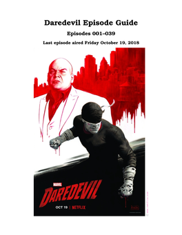 Daredevil Episode Guide Episodes 001–039