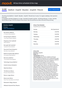 44 Bus Time Schedule & Line Route