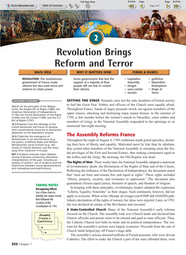 The French Revolution Brings Reform and Terror