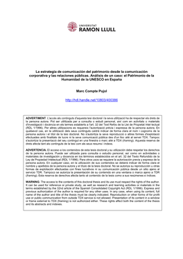 La Estrategia De Comunicación Del Patrimonio Desde La Comunicación Corporativa Y Las Relaciones Públicas