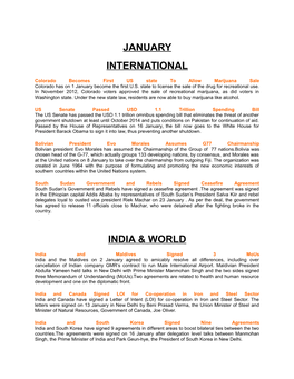 January International India & World