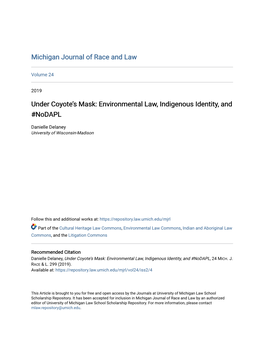 Environmental Law, Indigenous Identity, and #Nodapl