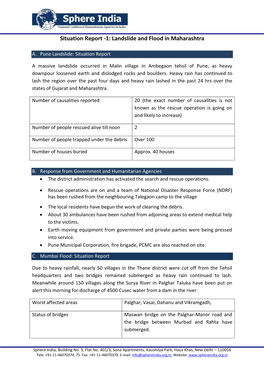 Landslide and Flood in Maharashtra