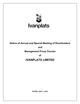 Ivanplats Limited