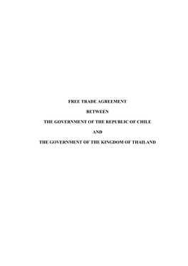 Free Trade Agreement Between the Government Of