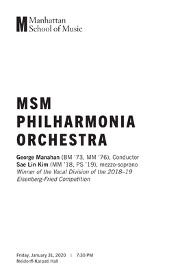 Msm Philharmonia Orchestra