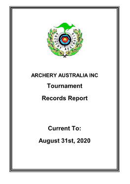 Current Australian Tournament Records