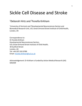 Sickle Cell Disease and Stroke