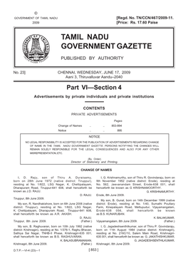 Tamil Nadu Government Gazette