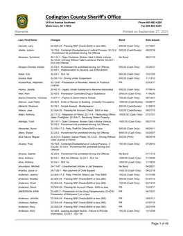 Warrants Printed on September 4, 2021