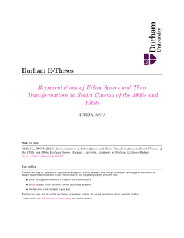 Representations of Urban Spaces and Their Transformations in Soviet Cinema of the 1920S and 1960S