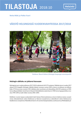 Väestö Helsingissä Vuodenvaihteessa 2017/2018