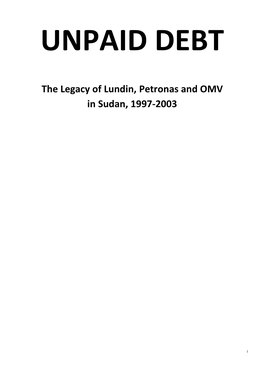 The Legacy of Lundin, Petronas and OMV in Sudan, 1997-2003