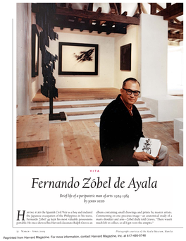 Fernando Zóbel De Ayala Brief Life of a Peripatetic Man of Arts: 1924-1984 by John Seed