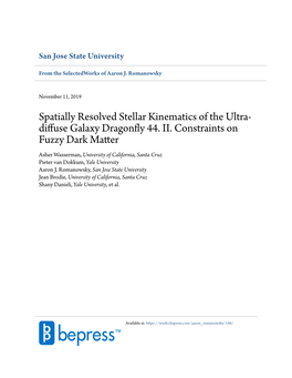 Spatially Resolved Stellar Kinematics of the Ultra-Diffuse Galaxy Dragonﬂy 44