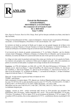 Notice Historique De Rans