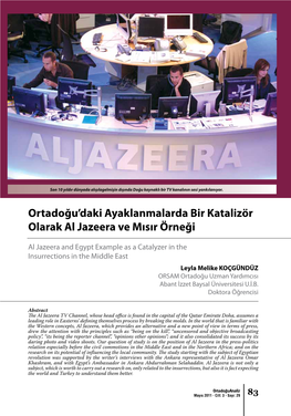 Ortadoğu'daki Ayaklanmalarda Bir Katalizör Olarak Al Jazeera Ve Mısır