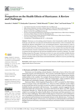 Perspectives on the Health Effects of Hurricanes: a Review and Challenges