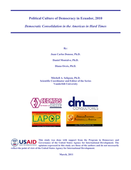 Political Culture of Democracy in Ecuador, 2010 Democratic