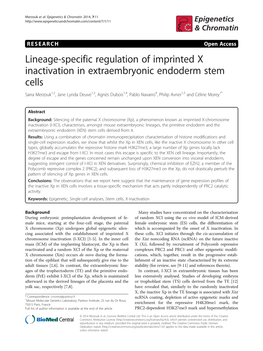 Lineage-Specific Regulation of Imprinted X Inactivation In