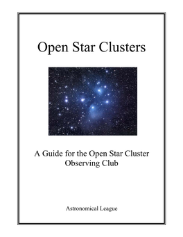 A Guide for the Open Star Cluster Observing Club