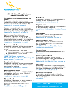 2015-2016 National Conference Award Winners