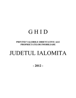 G H I D Judetul Ialomita