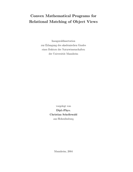 Convex Mathematical Programs for Relational Matching of Object Views