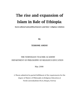 The Rise and Expansion of Islam in Bale of Ethiopia