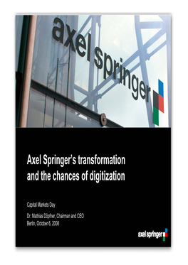 Axel Springer's Transformation and the Chances of Digitization
